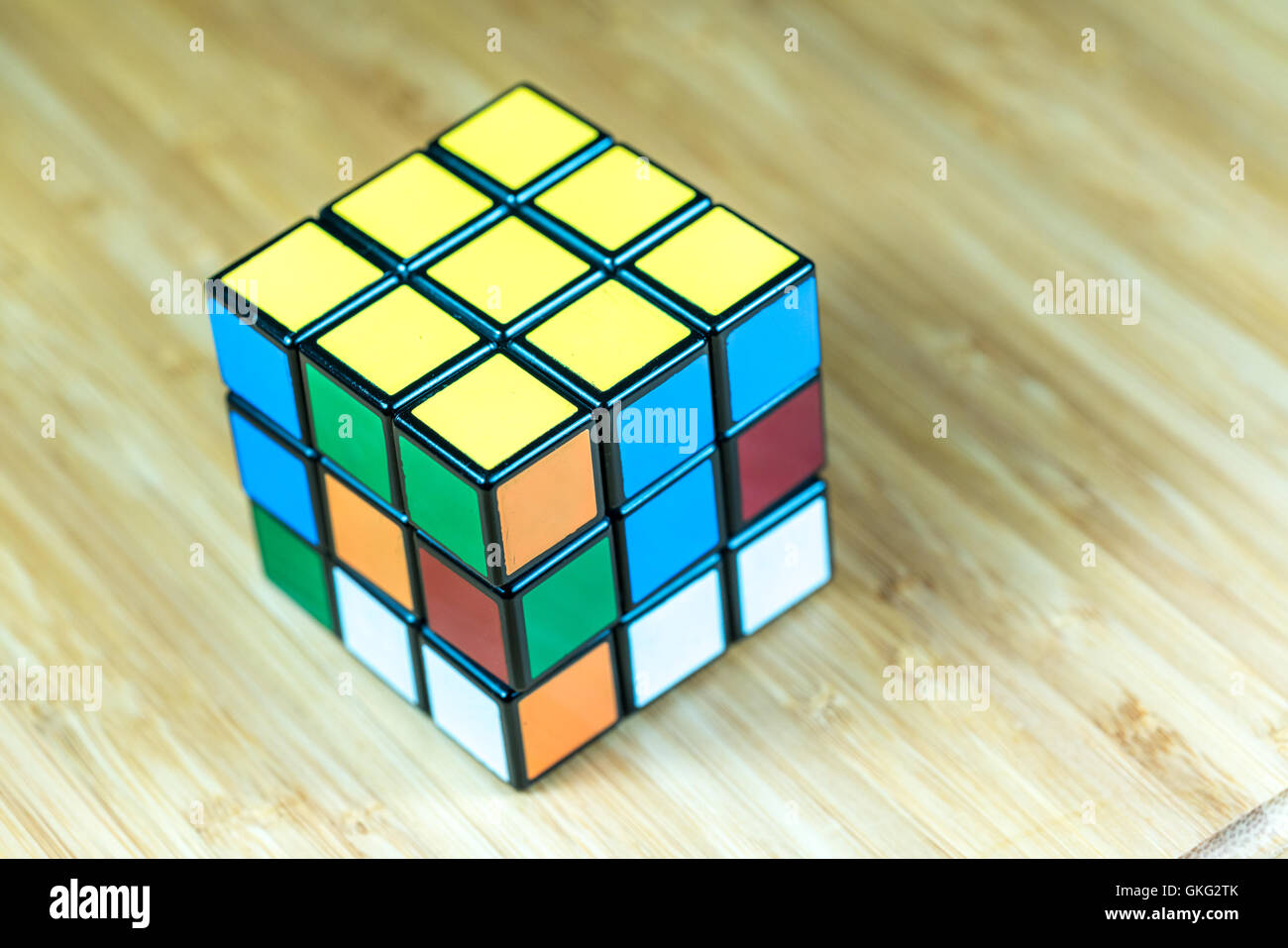 SELANGOR, MALAYSIA - JUN 11, 2016: Rubik's 3x3x3 classic cube on a ...