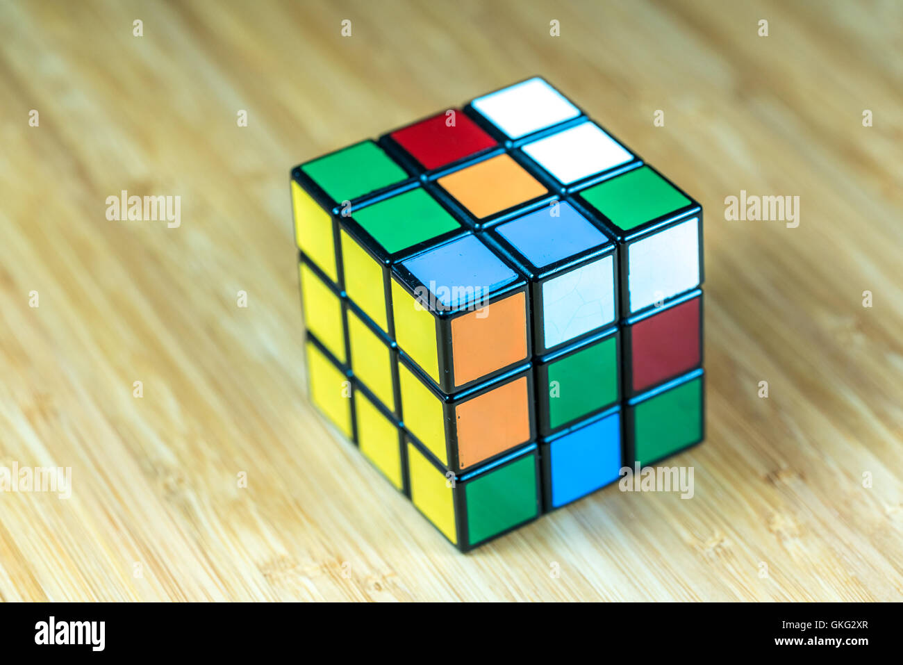 SELANGOR, MALAYSIA - JUN 11, 2016: Rubik's 3x3x3 classic cube on a ...