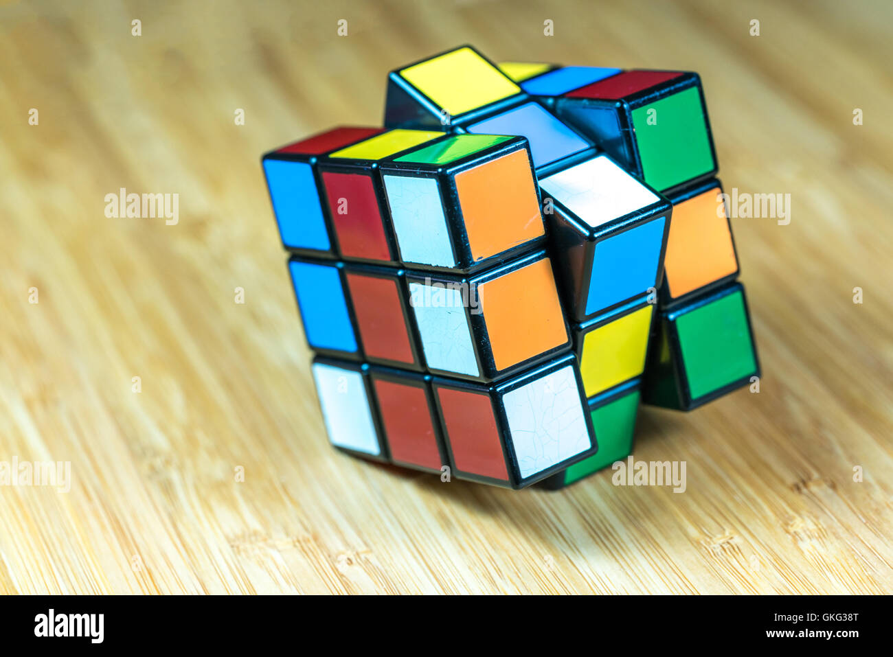 SELANGOR, MALAYSIA - JUN 11, 2016: Rubik's 3x3x3 classic cube on a ...