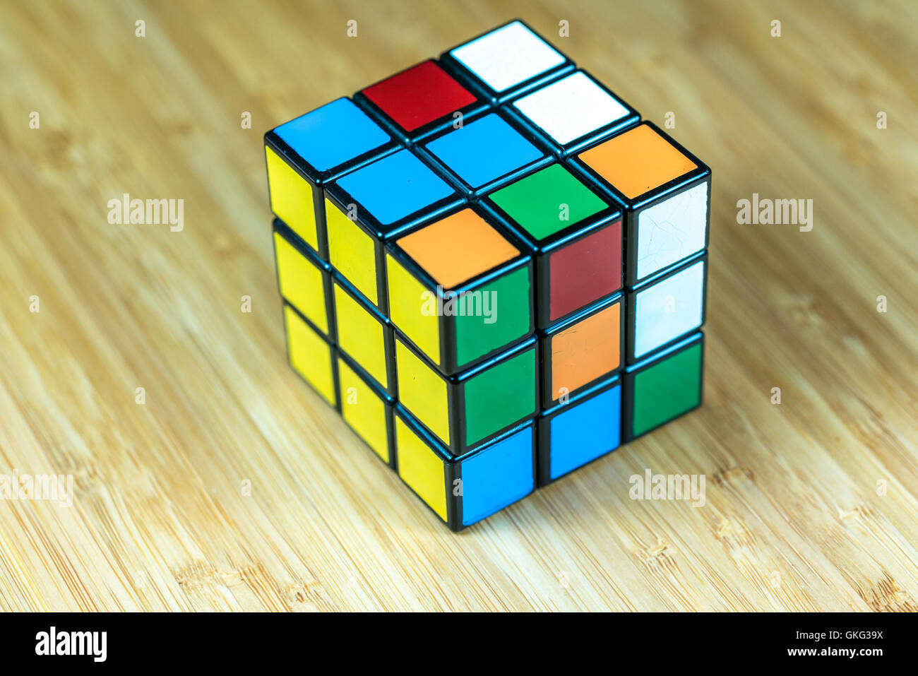 SELANGOR, MALAYSIA - JUN 11, 2016: Rubik's 3x3x3 classic cube on a ...