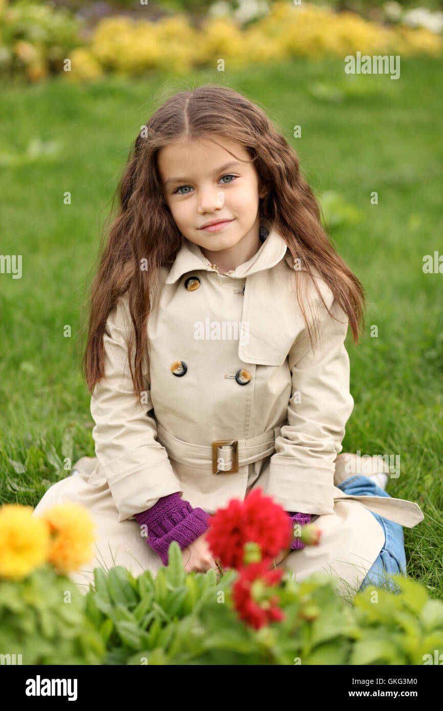 little girl in the autumn park Stock Photo - Alamy