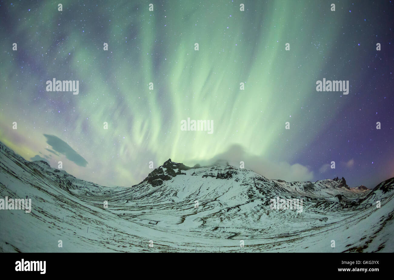 Northern Lights Aurora borealis at Vik Iceland Stock Photo - Alamy