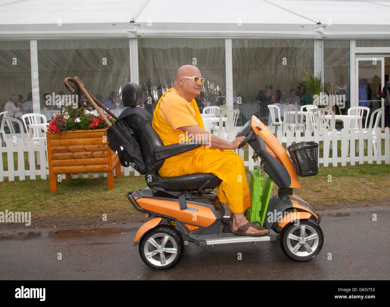 Wheelchair user at Southport Flower Show, Merseyside, UK. 17th Aug 2016