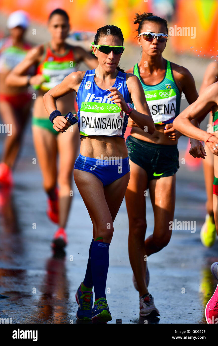 Rio de Janeiro, Brazil. 19th August, 2016. Antonella Palmisano of Italy during the womens 20km race walk on Day 14 of the 2016 Rio Olympics at Pontal on August 19, 2016 in Rio de Janeiro, Brazil. (Photo by Roger Sedres/Gallo Images) Credit:  Roger Sedres/Alamy Live News Stock Photo