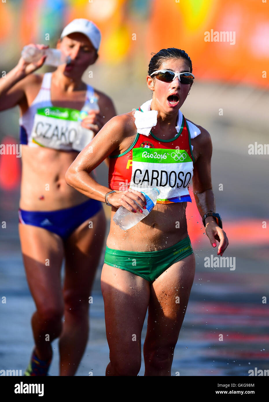 Rio de Janeiro, Brazil. 19th August, 2016. Daniela Cardoso of Portugal during the womens 20km race walk on Day 14 of the 2016 Rio Olympics at Pontal on August 19, 2016 in Rio de Janeiro, Brazil. (Photo by Roger Sedres/Gallo Images) Credit:  Roger Sedres/Alamy Live News Stock Photo