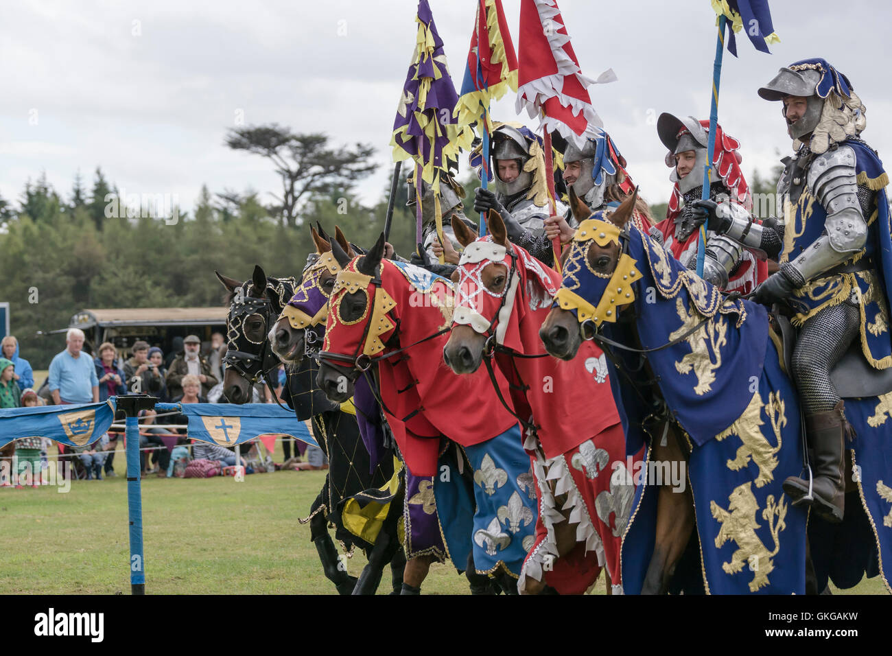 Jousting Tournament with The Knights of Arkley at Blenheim Palace Stock Photo