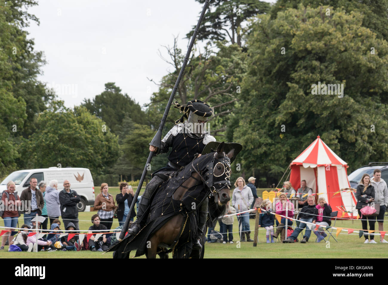 Jousting Tournament with The Knights of Arkley at Blenheim Palace Stock Photo