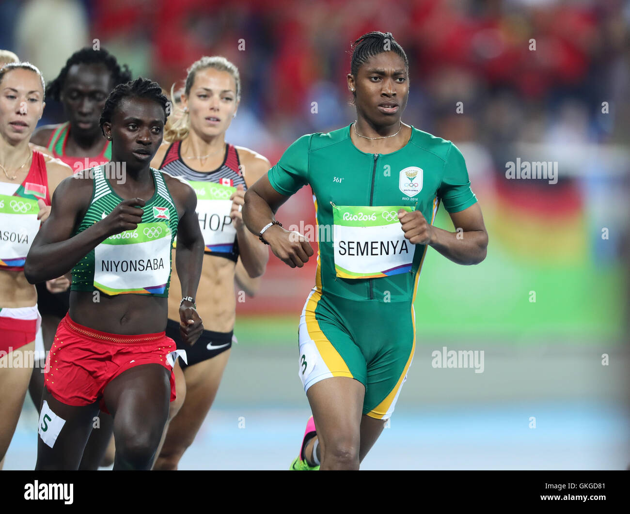 Rio de Janeiro, Brazil. 20th Aug, 2016. Caster Semenya (R) of South