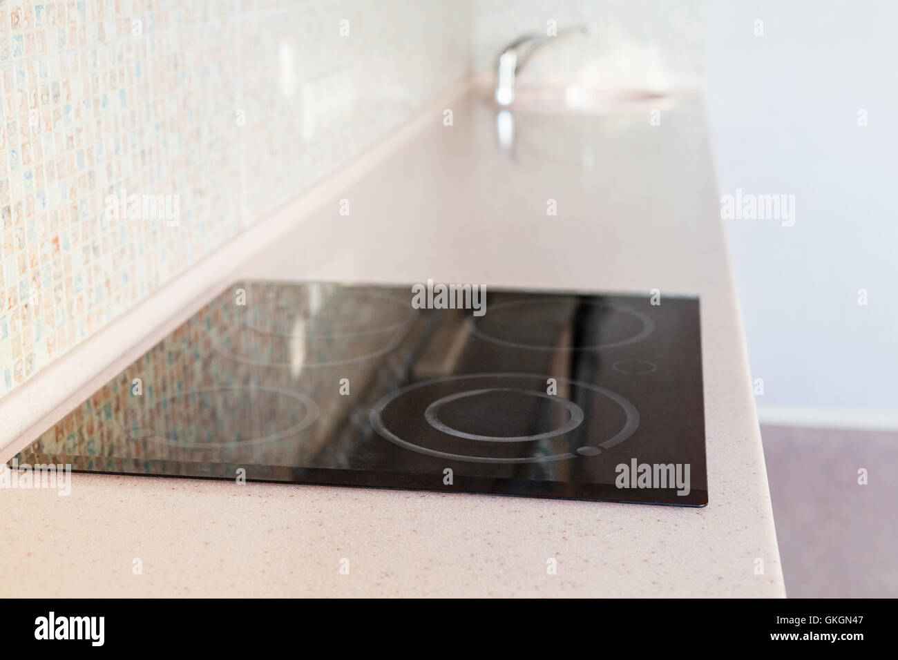 installing new tabletop on kitchen new countertop from artificial