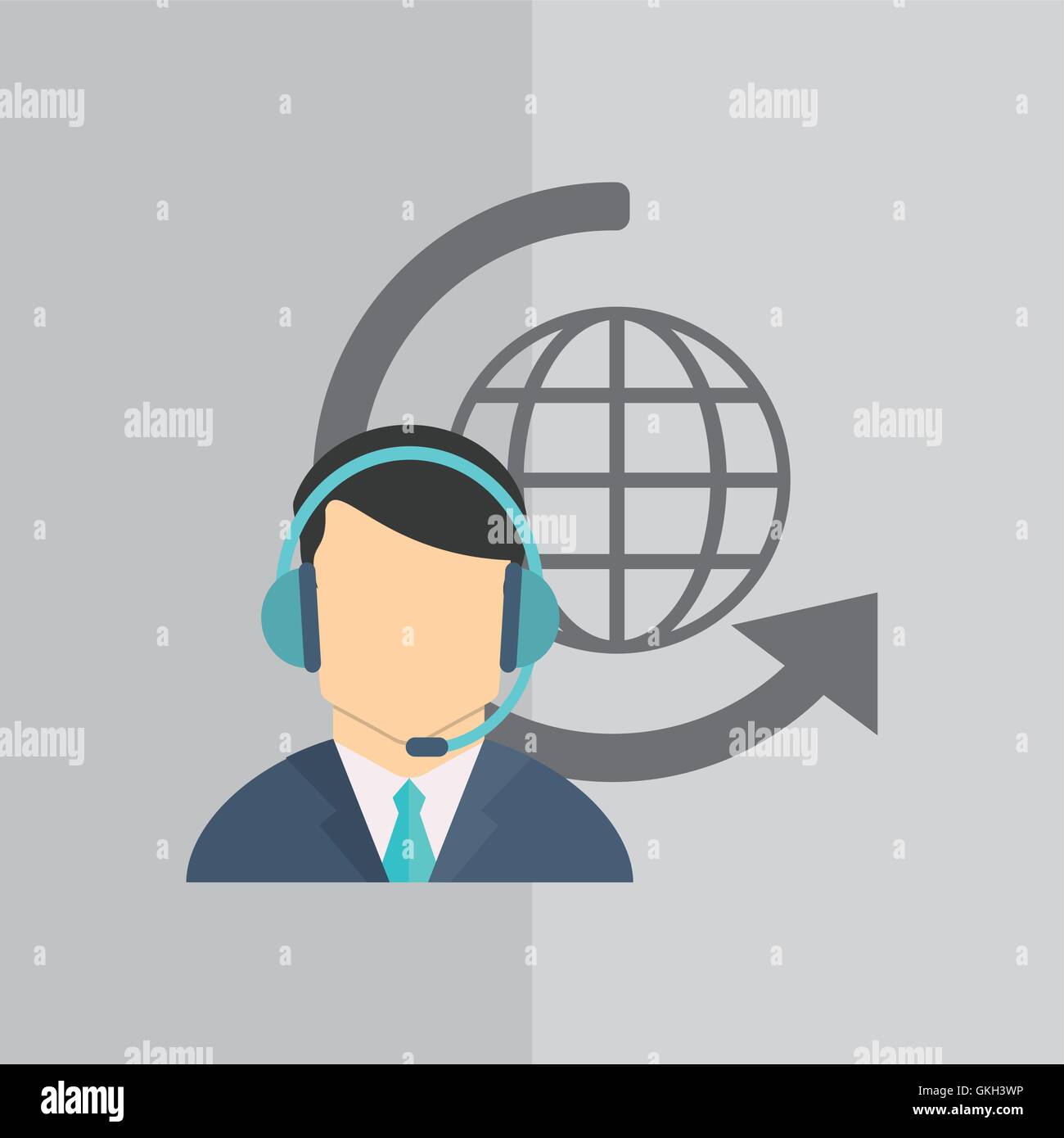 Global operator man headphones hi-res stock photography and images - Alamy