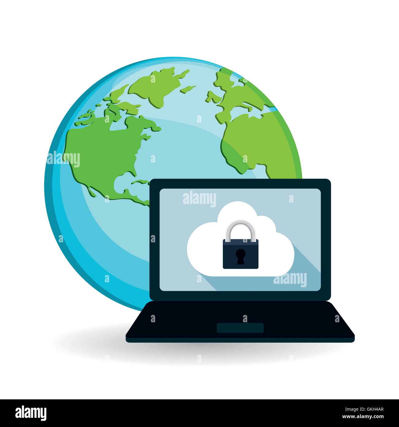 Security system icon over white background, vector illustration Stock ...