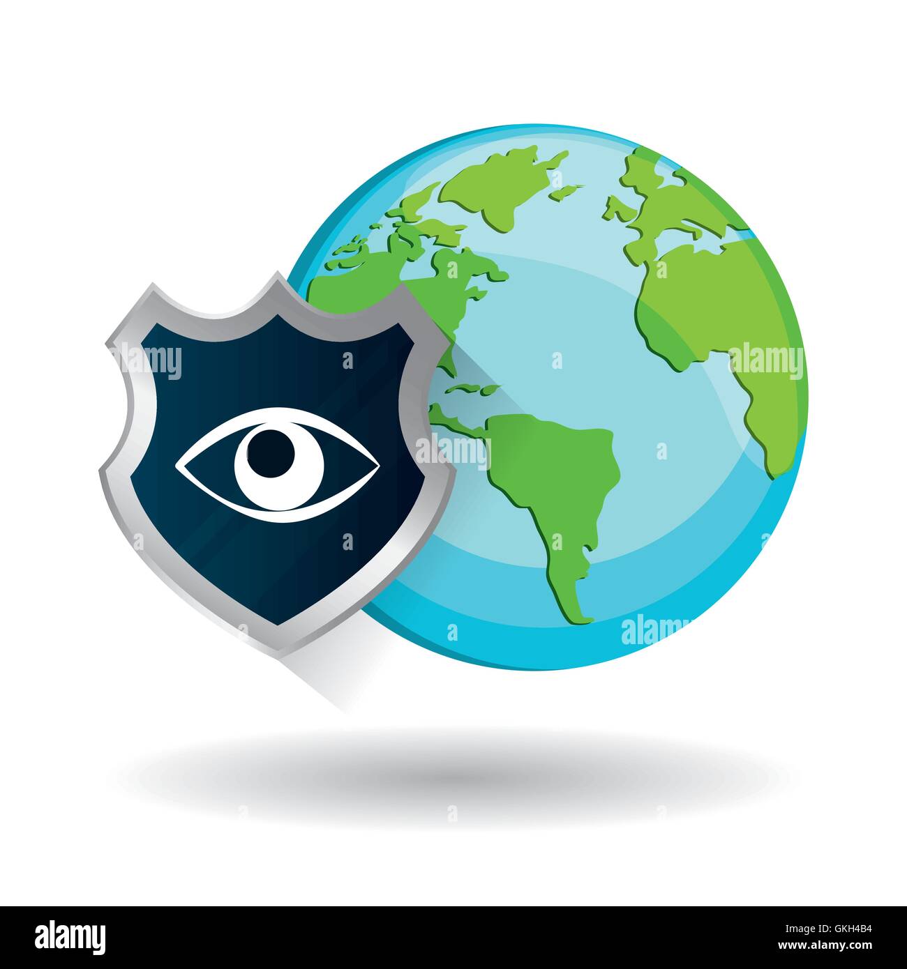 Security system icon over white background, vector illustration Stock ...