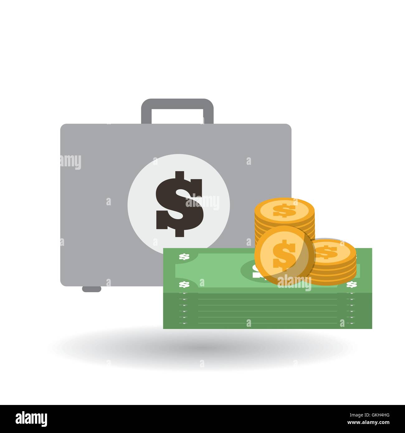 money icon over white background, vector illustration Stock Vector ...