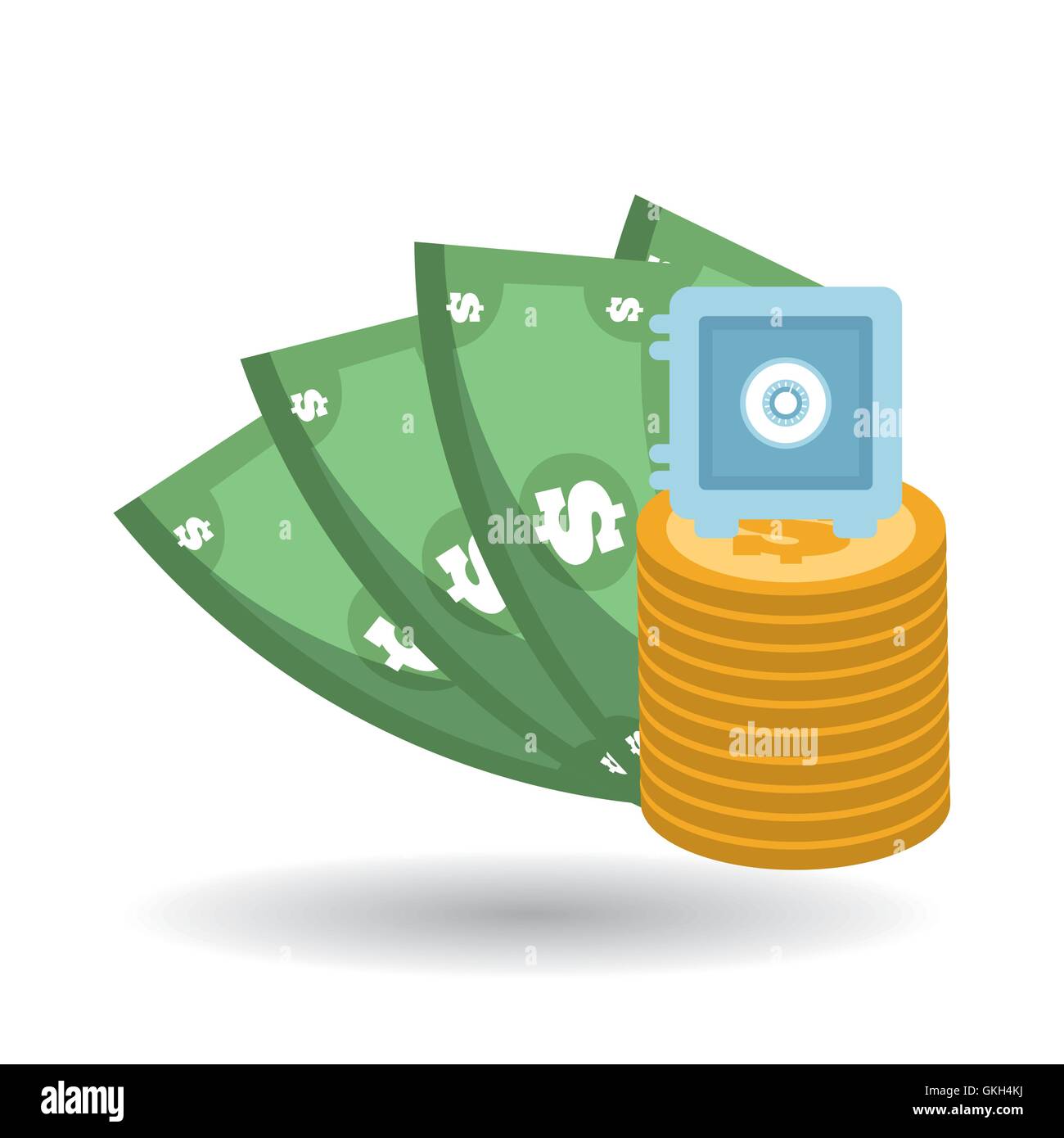 money icon over white background, vector illustration Stock Vector ...