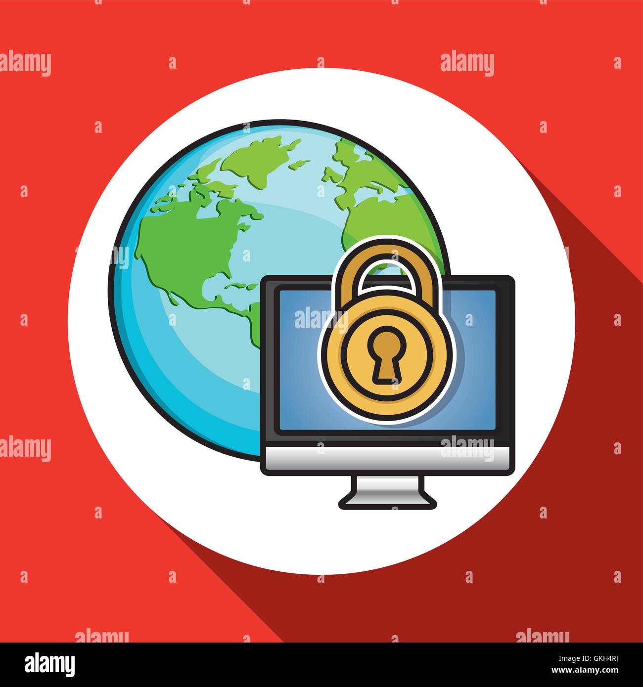 Security system icon over white background, vector illustration Stock ...
