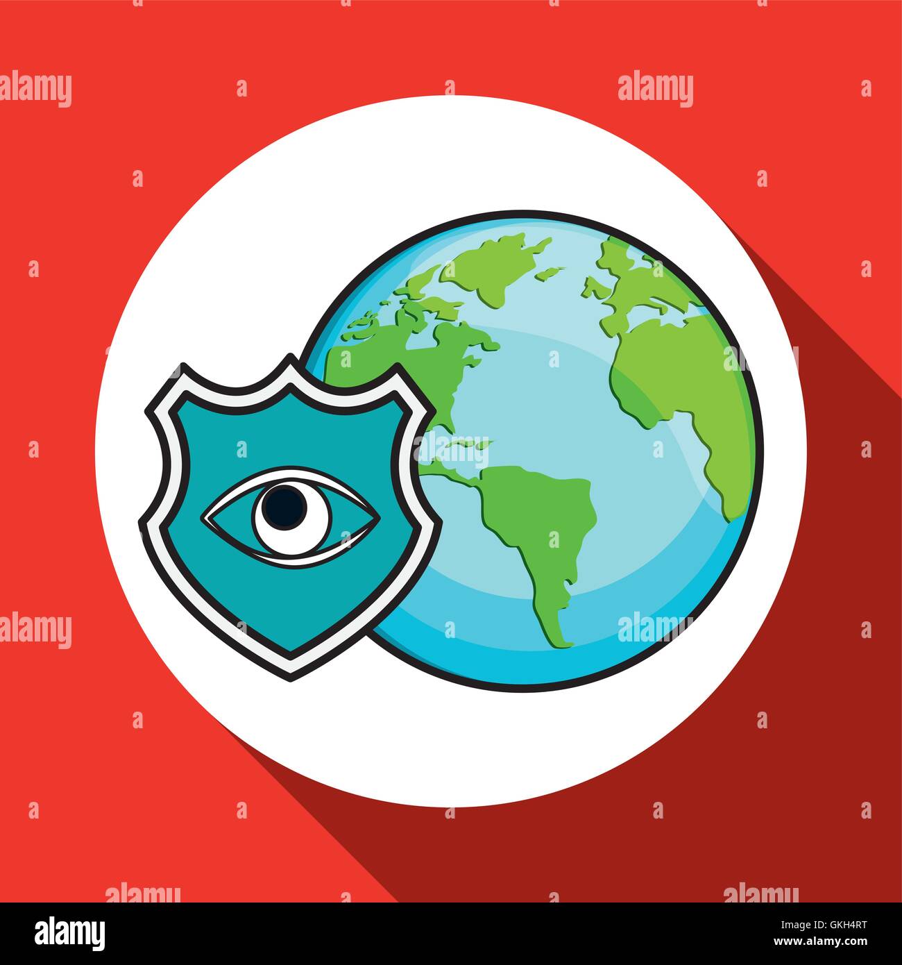 Security system icon over white background, vector illustration Stock ...
