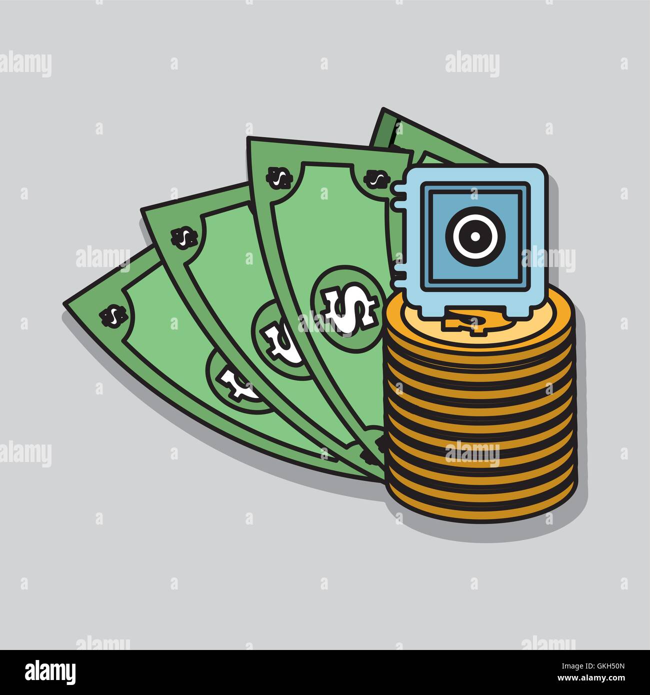 money icon over white background, vector illustration Stock Vector ...