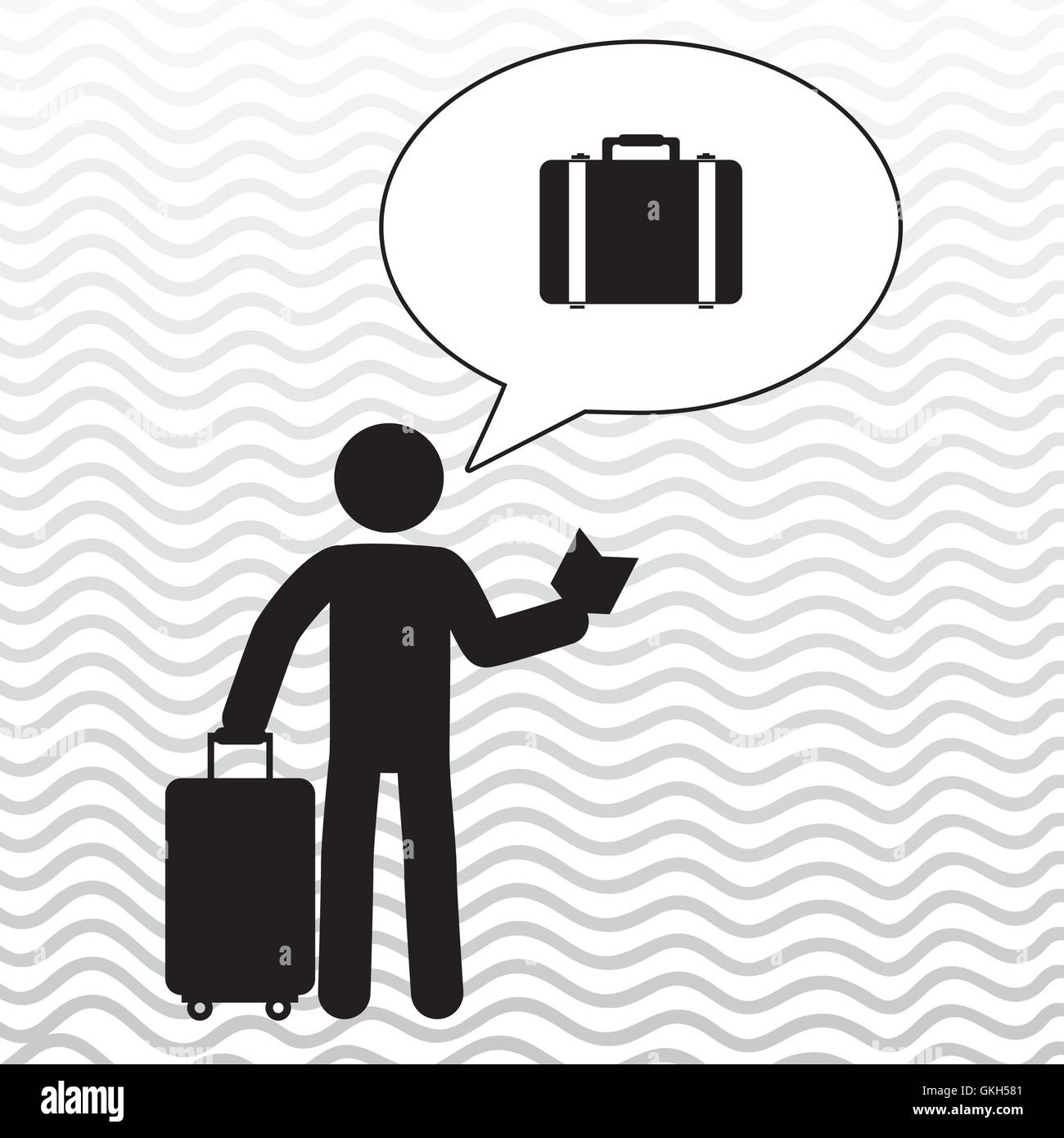 traveler silhouette suitcase Stock Vector Image & Art - Alamy