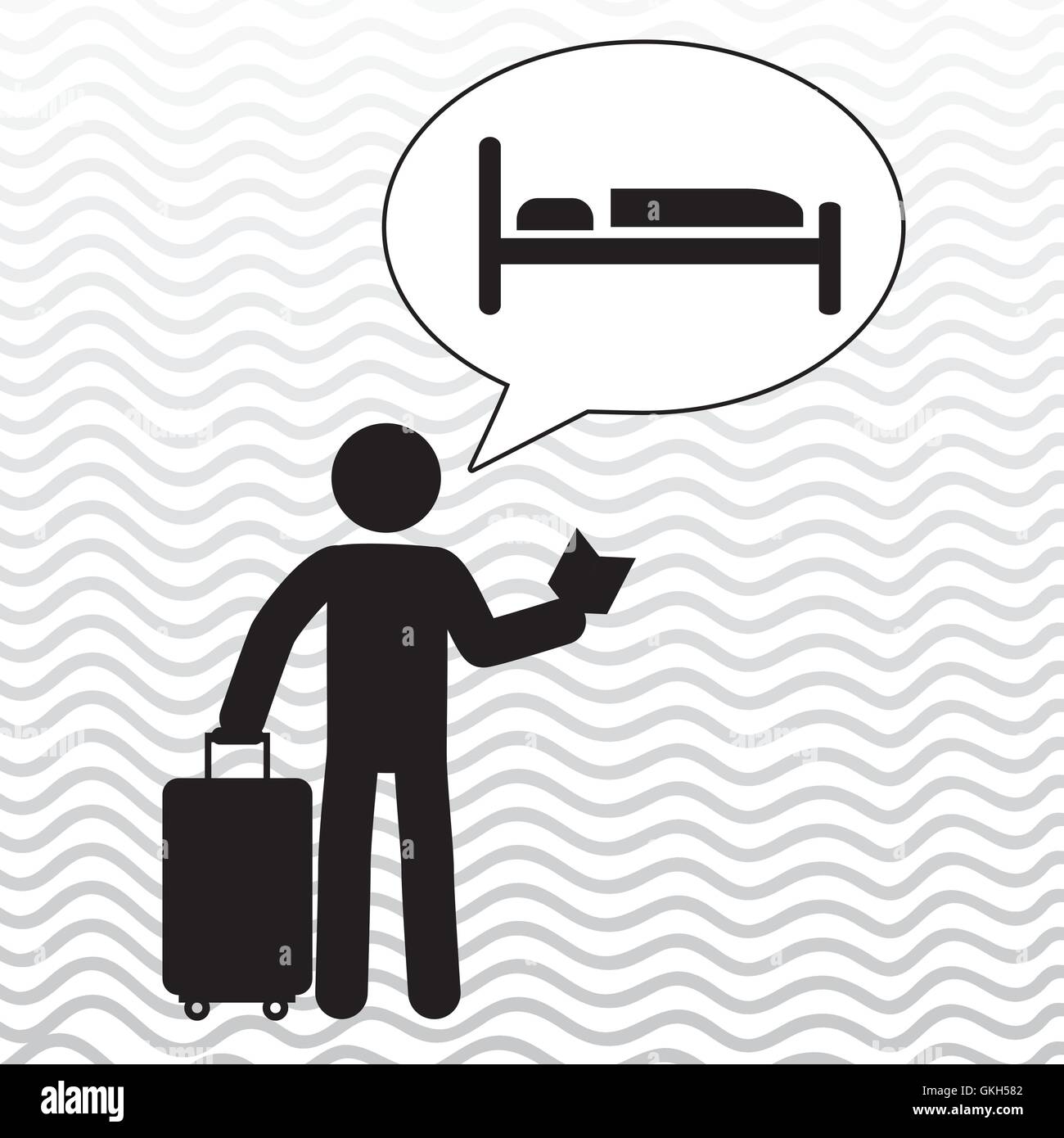 traveler silhouette suitcase Stock Vector Image & Art - Alamy