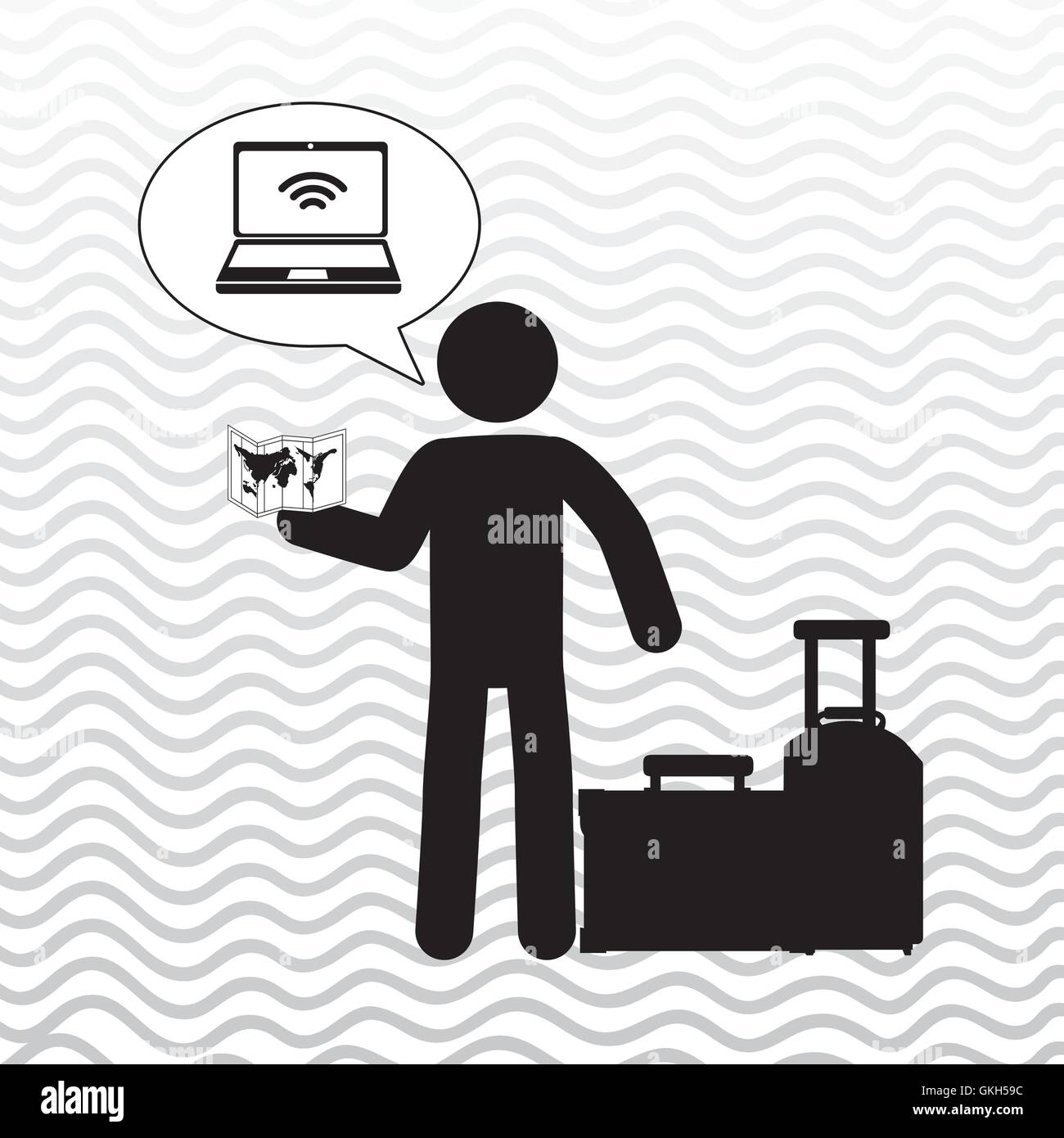 traveler silhouette suitcase Stock Vector Image & Art - Alamy