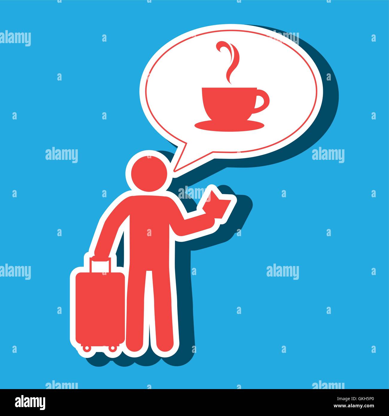 traveler silhouette suitcase map Stock Vector Image & Art - Alamy