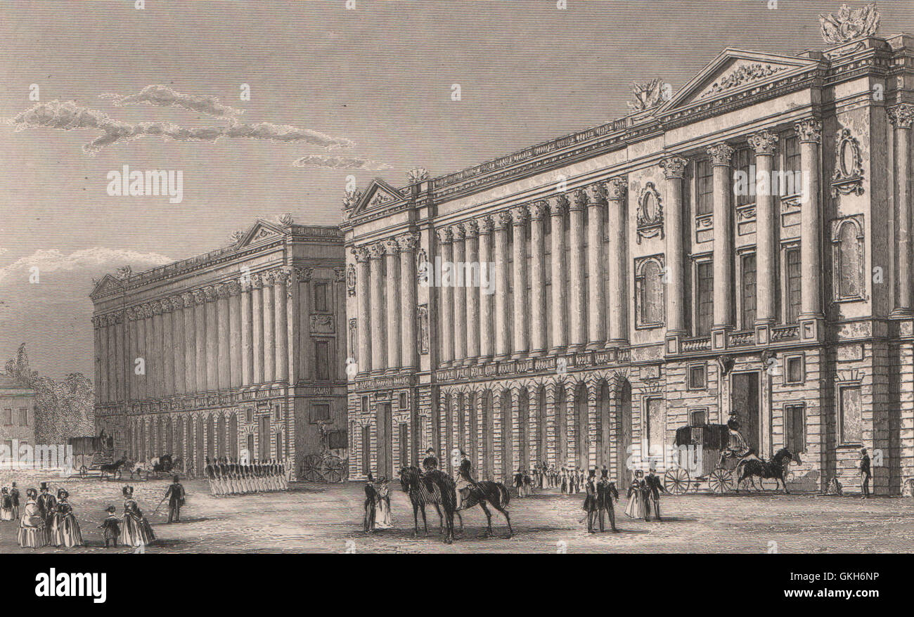 PARIS. Garde Meuble, vers la Place Louis XVI. BICKNELL, antique print 1845 Stock Photo