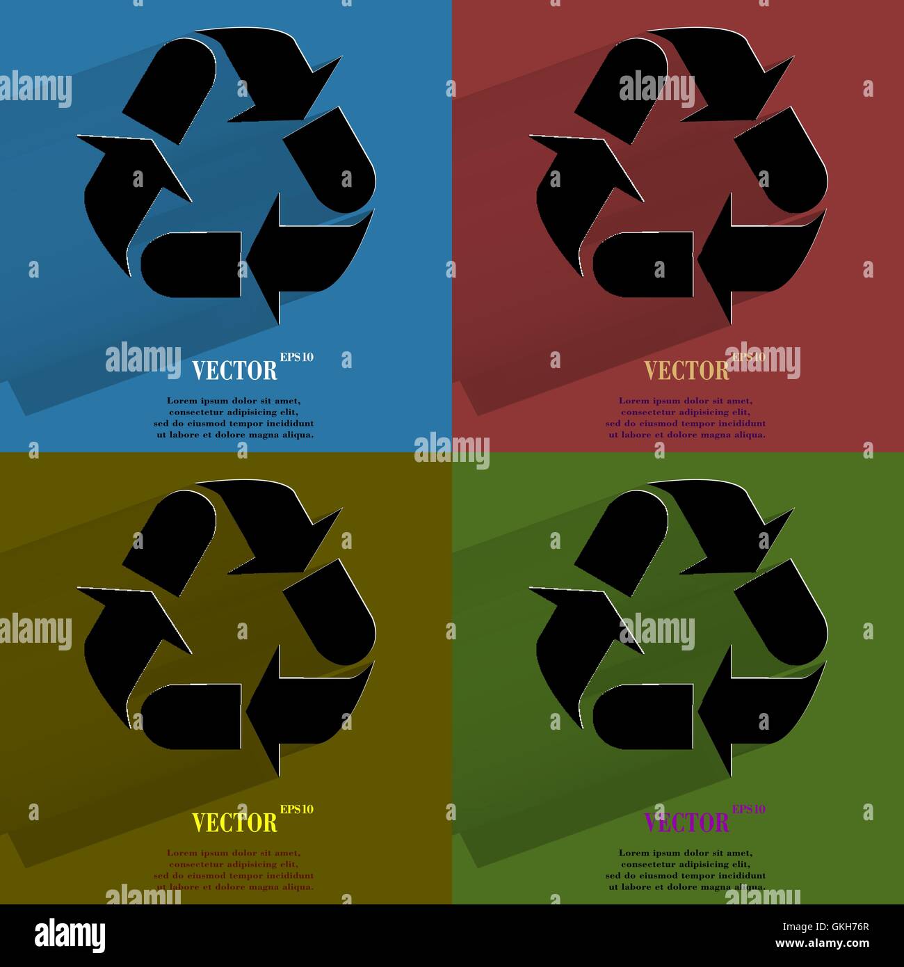 Color set processing. Flat modern web button with long shadow and space ...