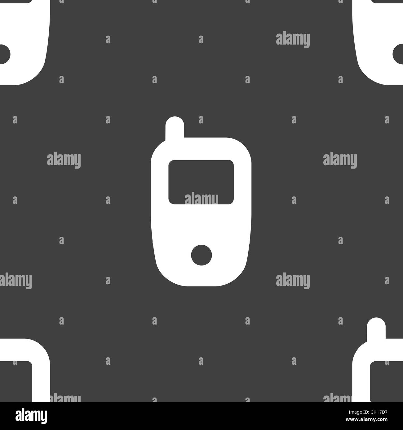 Mobile phone web icon. flat design. Seamless pattern. Stock Vector