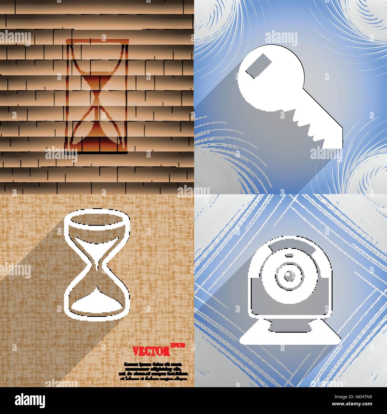 Set of abstract backgrounds with different web icons Stock Vector Image ...