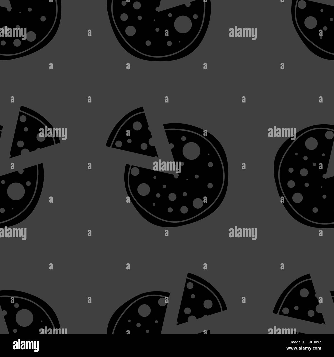 Pizza web icon. flat design. Seamless gray pattern Stock Vector Image ...