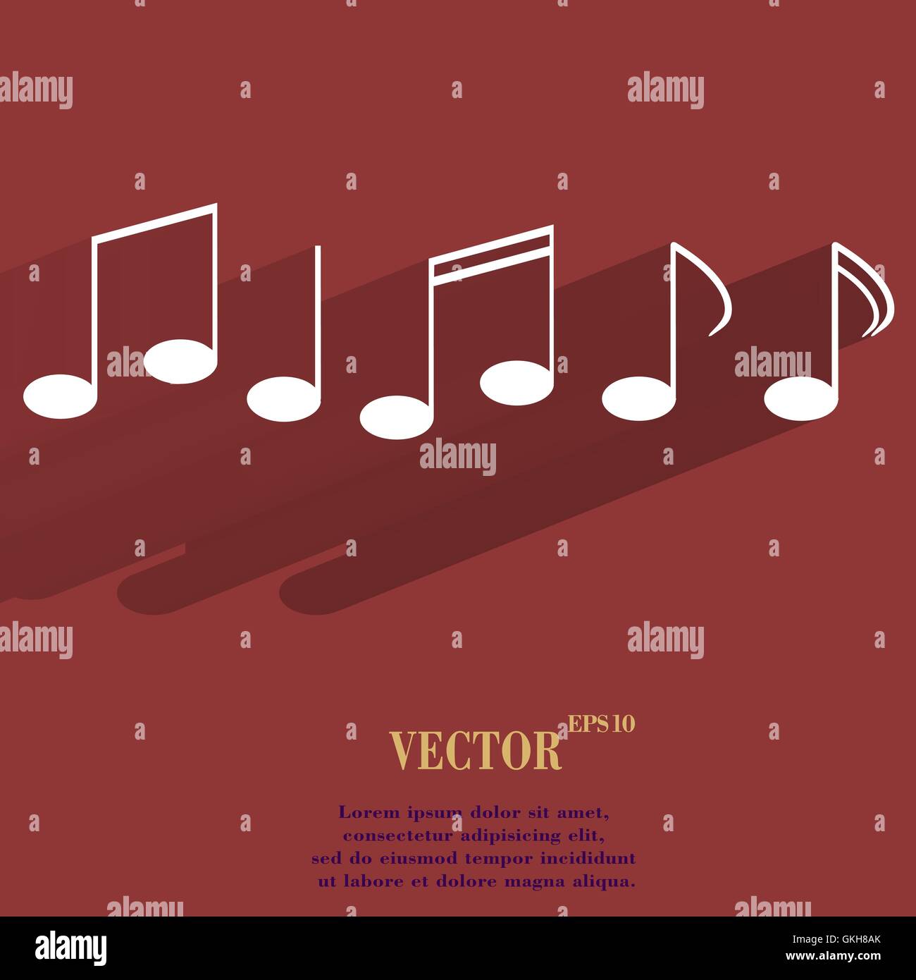 Music elements notes web icon, flat design Stock Vector Image & Art - Alamy