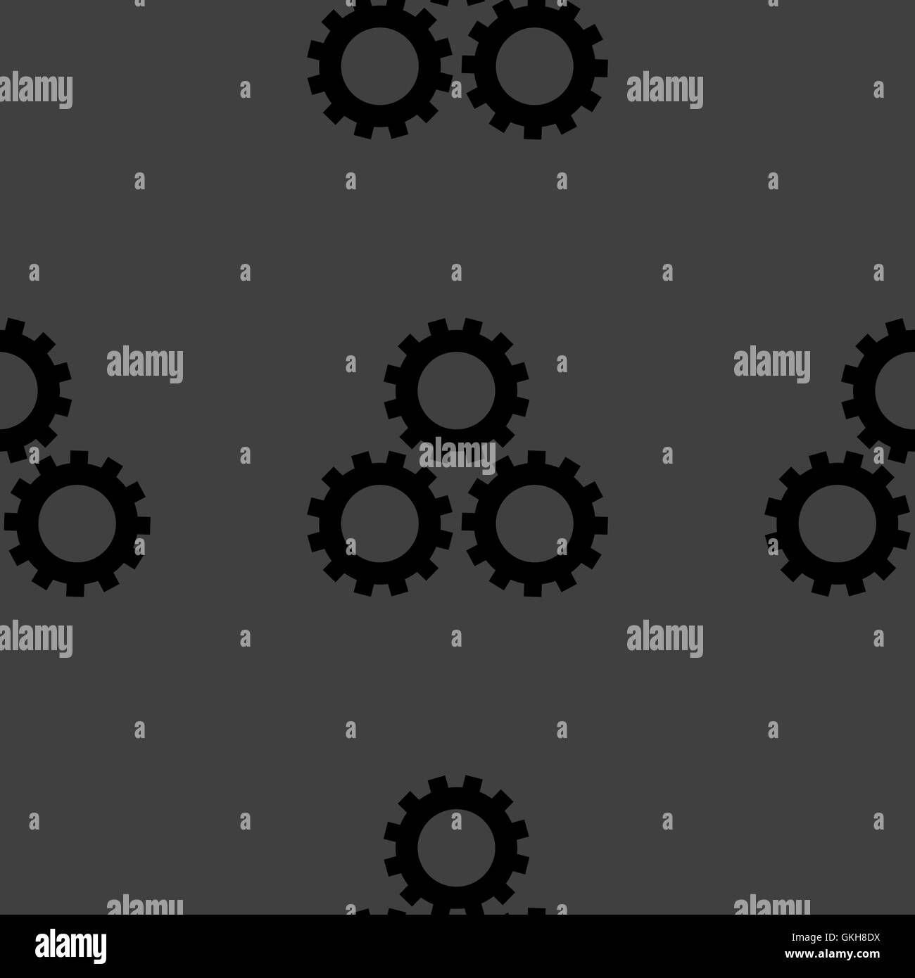 Settings Sign web icon. flat design. Seamless gray pattern Stock Vector ...