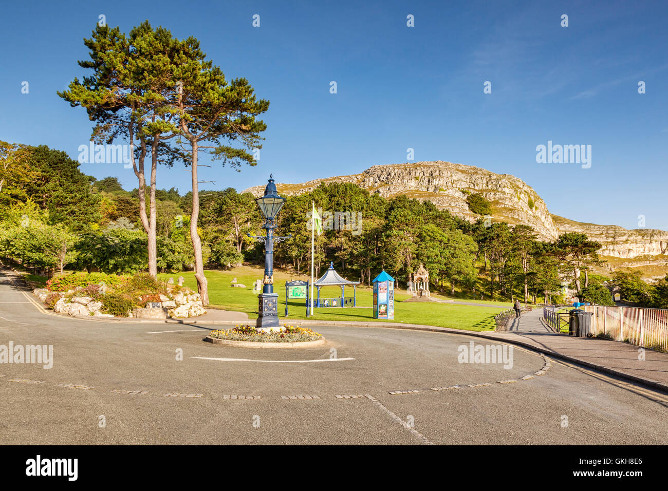 Happy Valley Gardens and the Great Orme, Llandudno, Conwy, Wales, UK Stock Photo