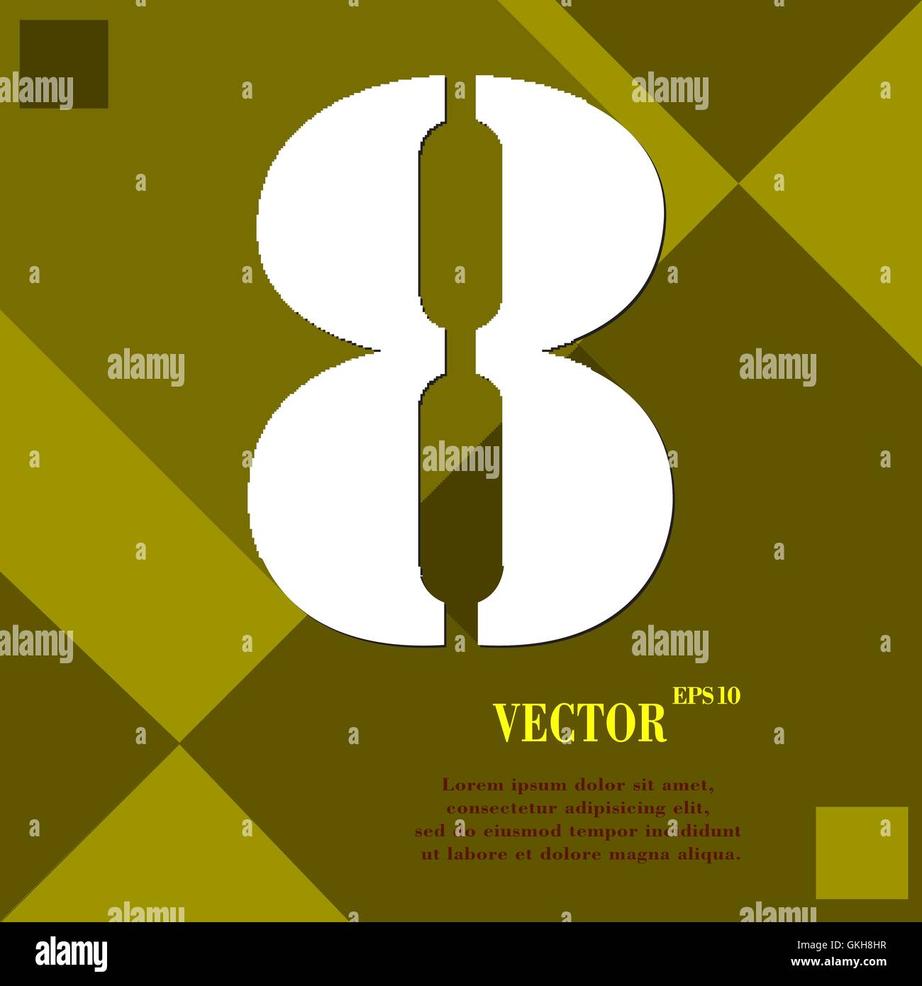 number Eight icon symbol Flat modern web design with long shadow and ...