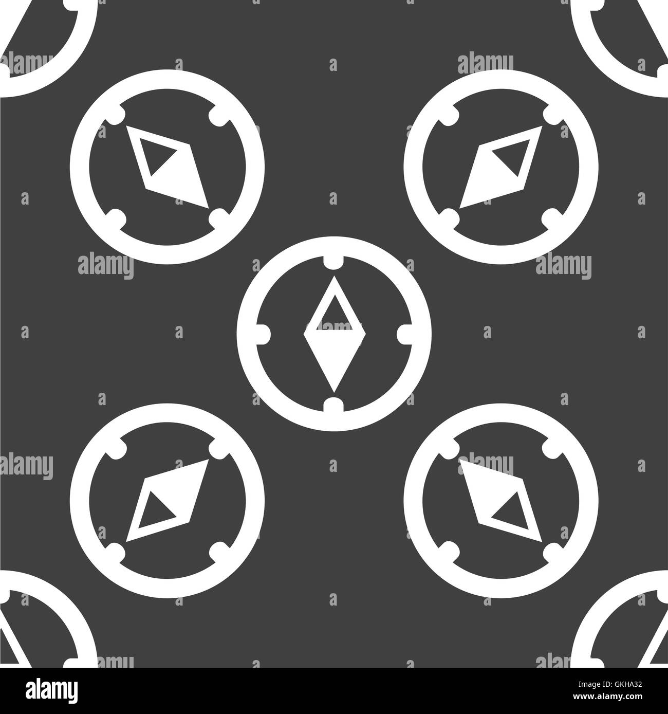 Compass web icon. flat design. Seamless gray pattern Stock Vector Image ...