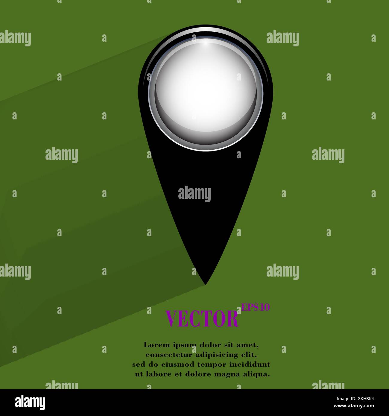 map pointers. Flat modern web button with long shadow and space for ...