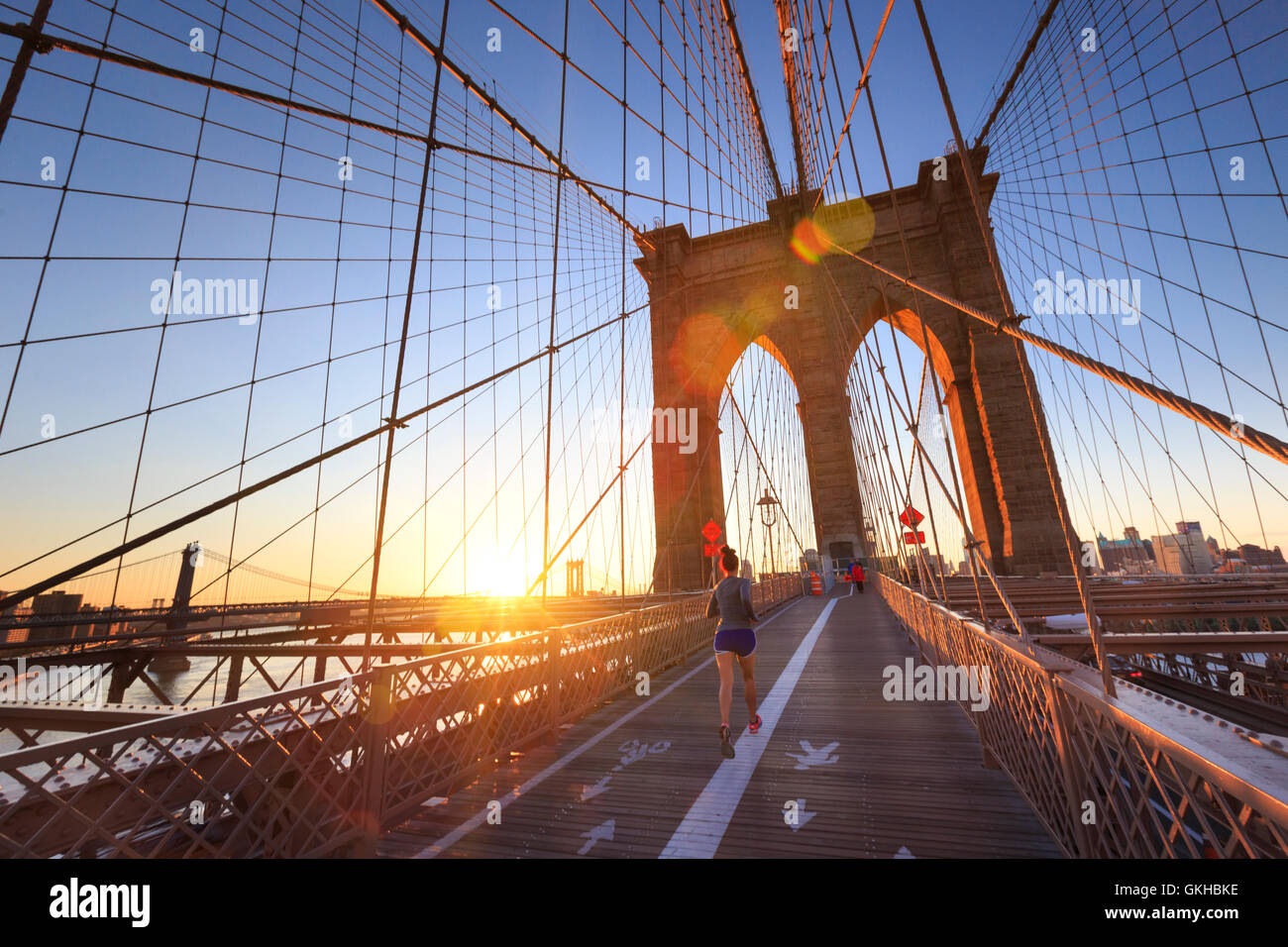 USA, New York, New York City, Brooklyn Bridge Stock Photo