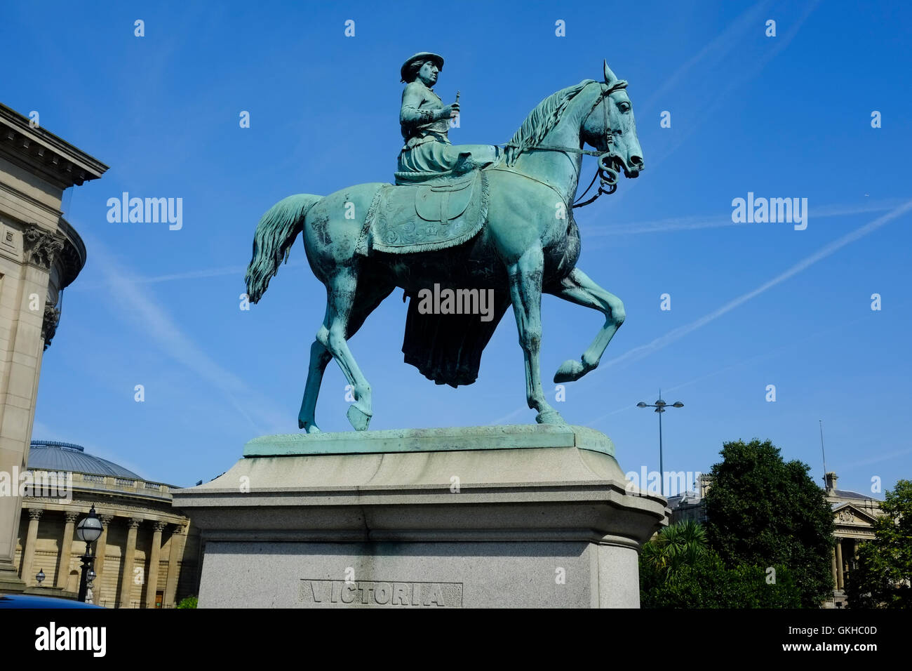 Statue of Queen Victoria, on horseback, Liverpool Stock ...