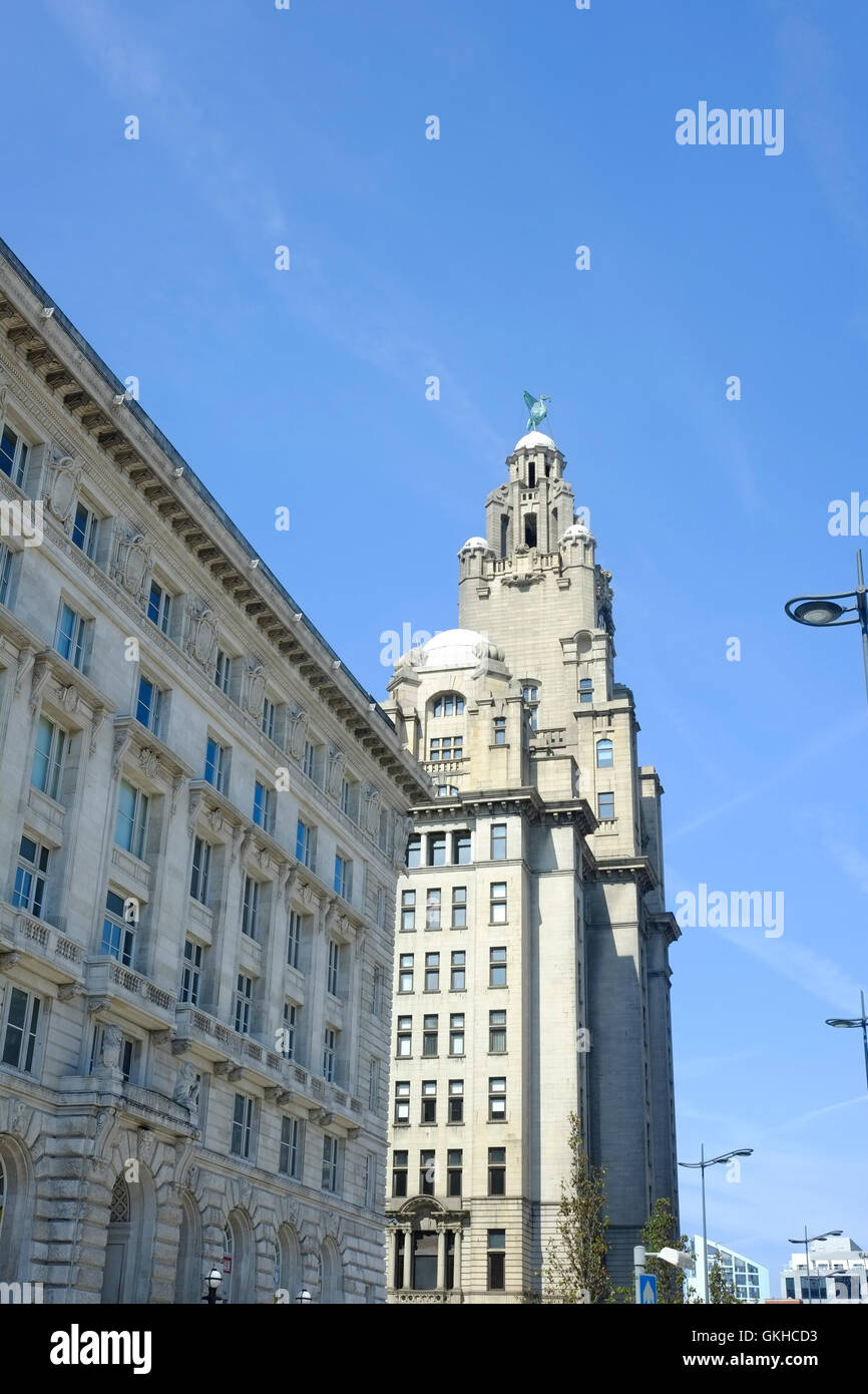 The Royal Liver Building, Liverpool Pier Head Stock Photo