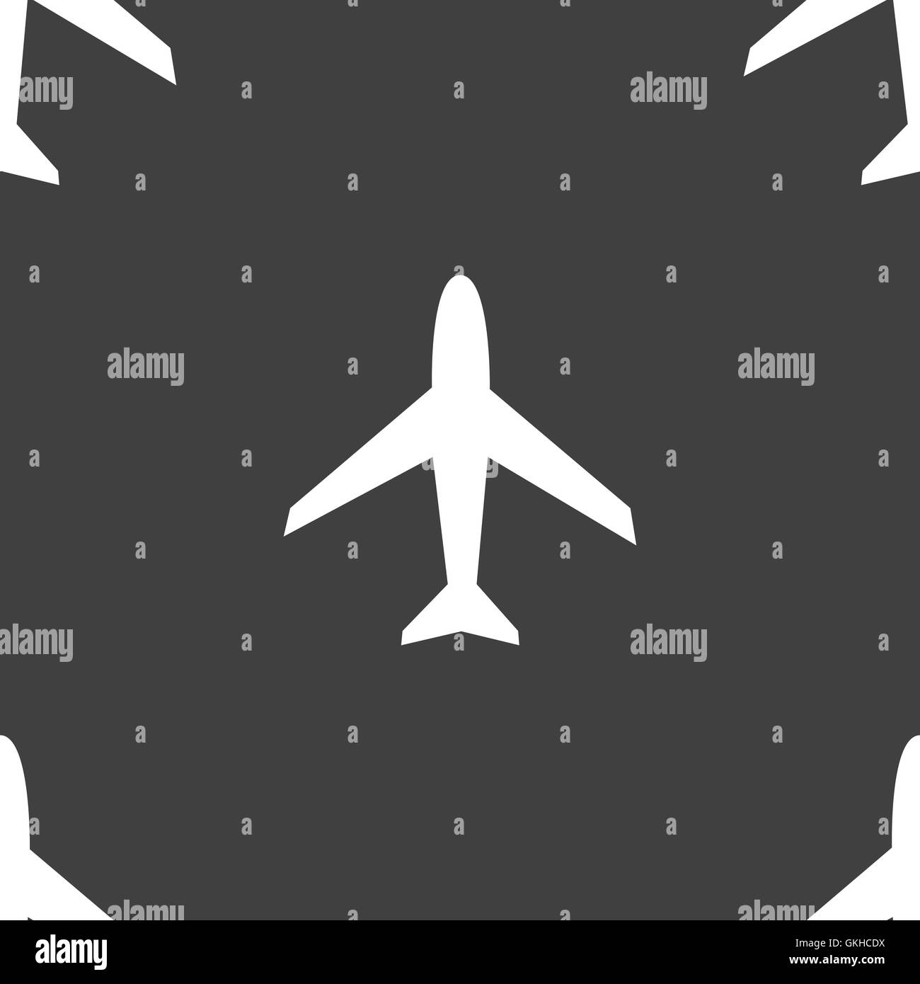 Plane web icon. flat design. Seamless pattern. Stock Vector