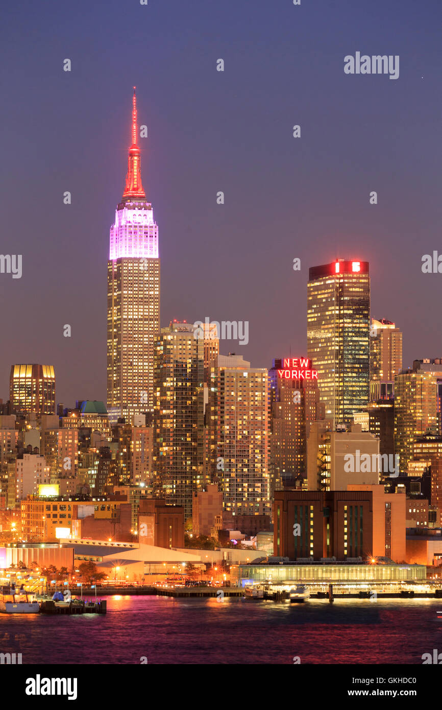 USA, New York, New York City, Manhattan Skyline from New Jersey Stock Photo
