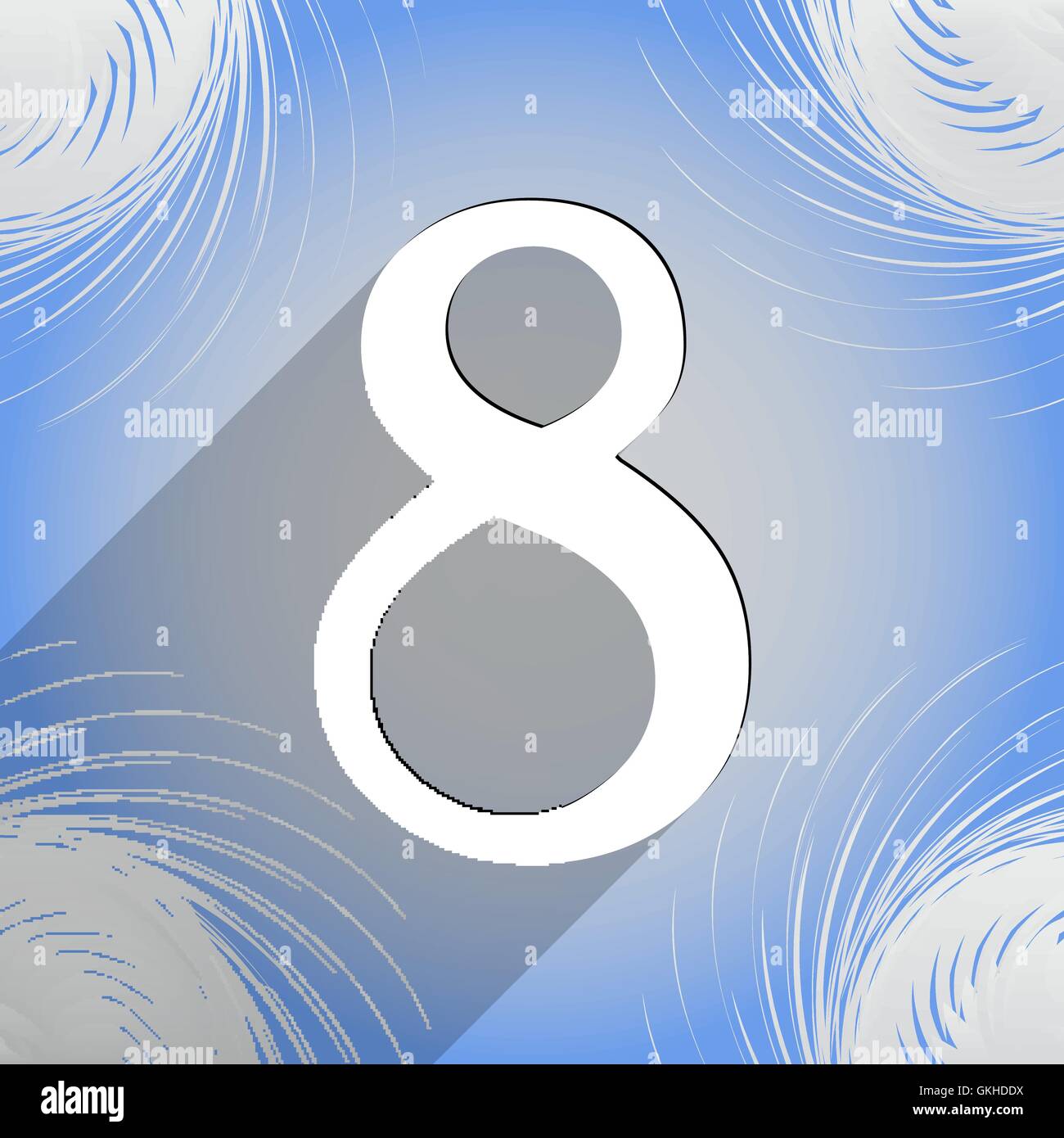 number Eight icon symbol Flat modern web design with long shadow and ...