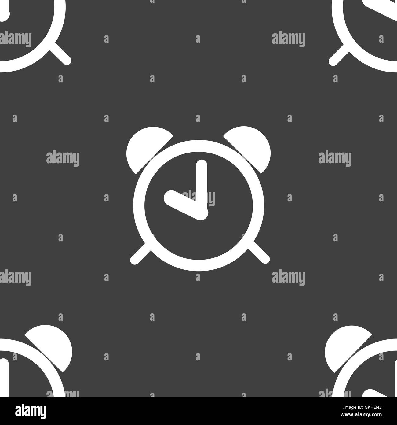 alarm clock web icon. flat design. Seamless pattern Stock Vector Image ...