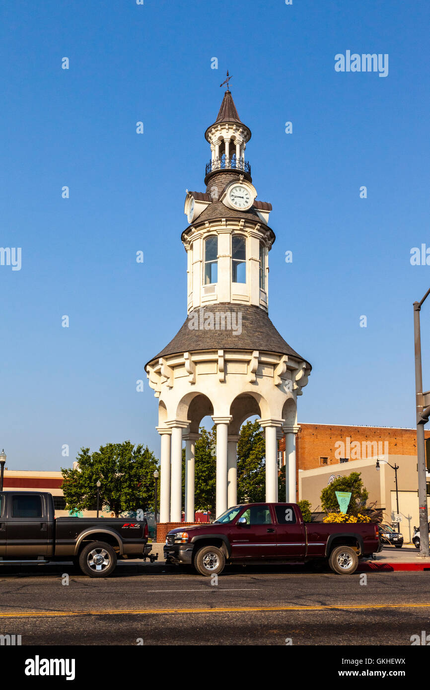 The Cone and Kimball clock tower reproduction in Red Bluff California