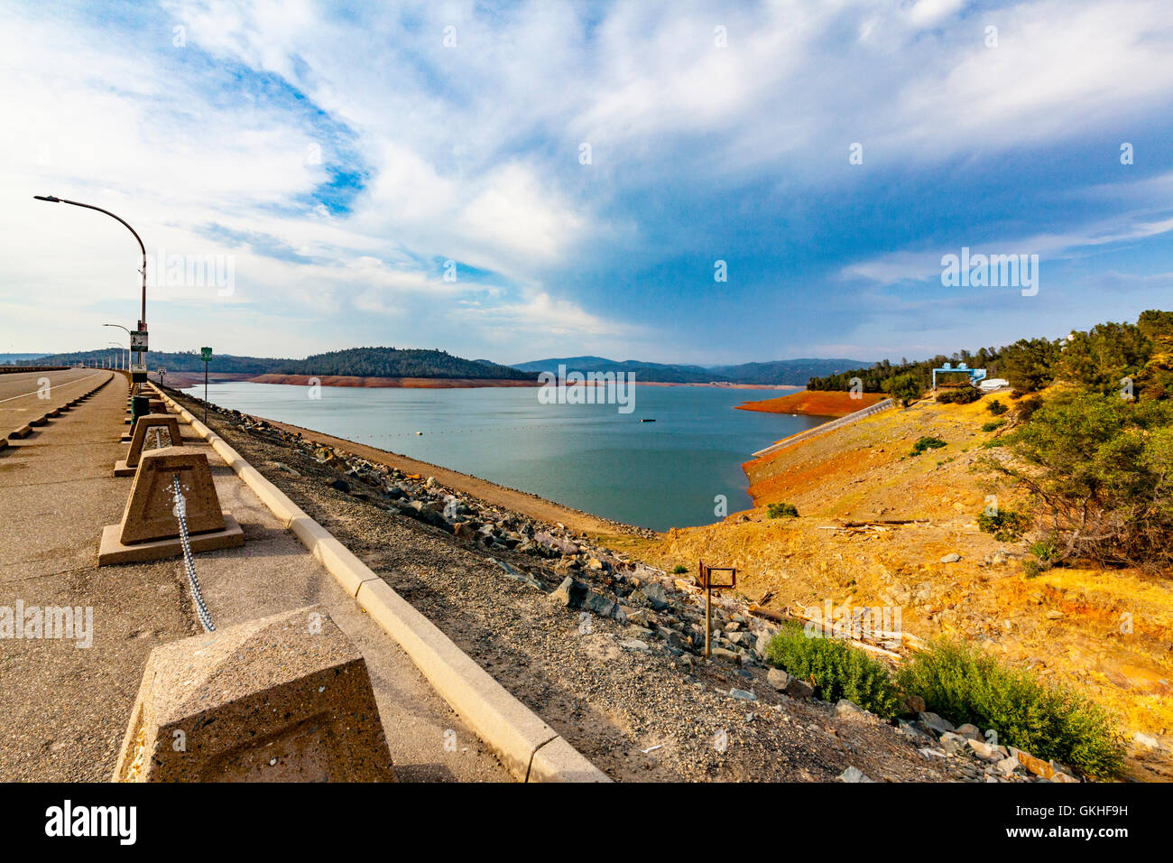 Lake Oroville and the dam in Oroville California Stock Photo