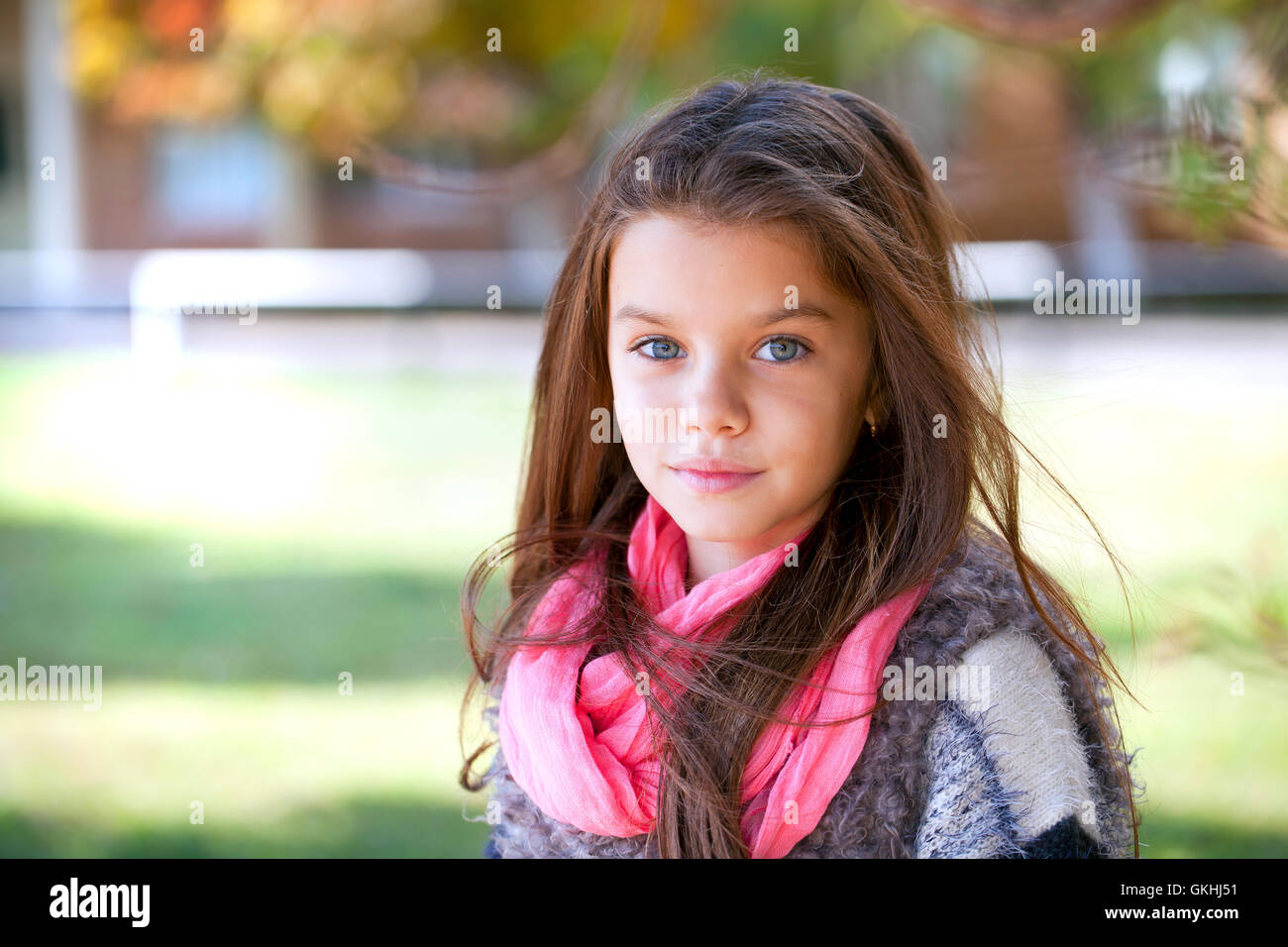 Portrait little girl nine years hi-res stock photography and