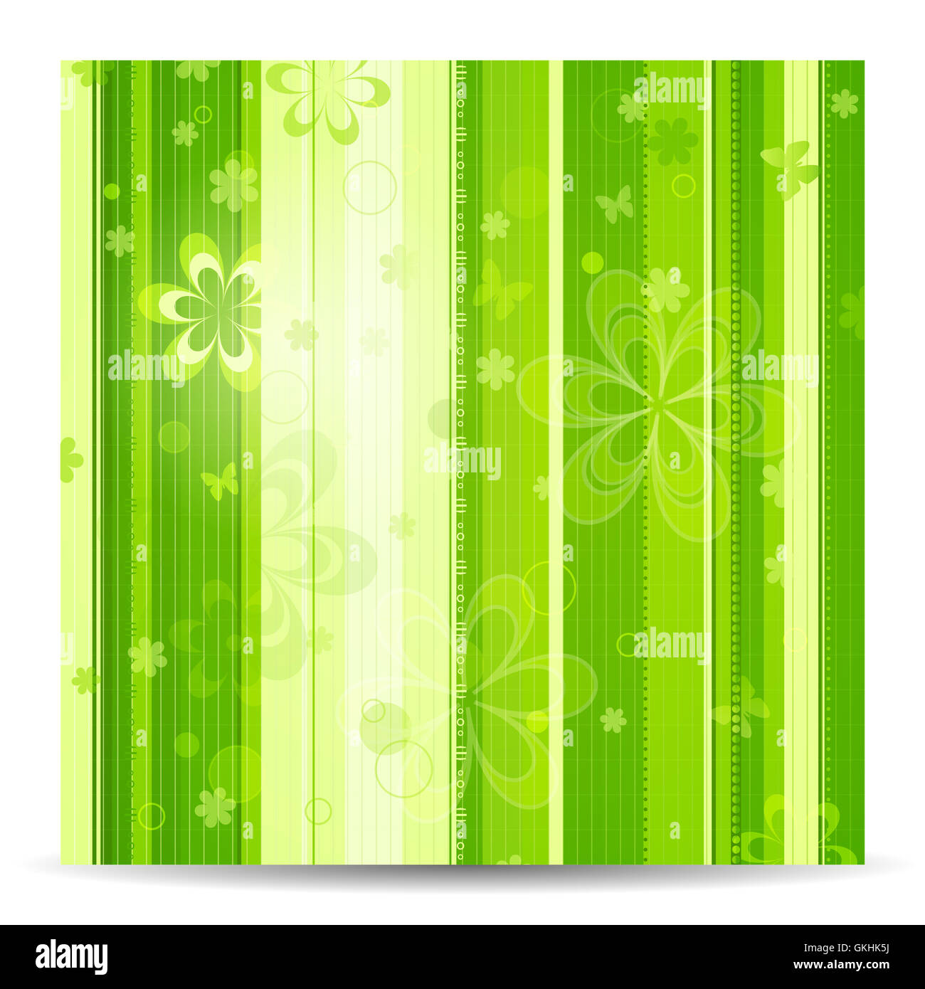 Stripy floral green spring background Stock Photo
