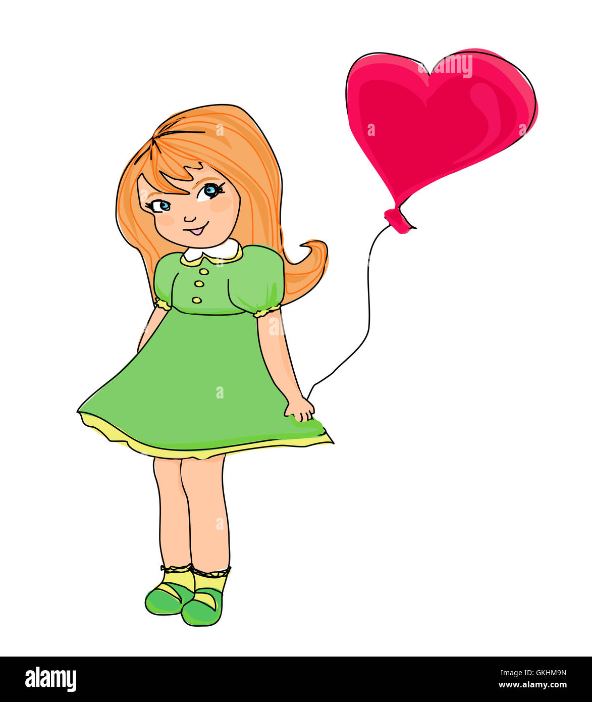 girl with balloon Stock Photo