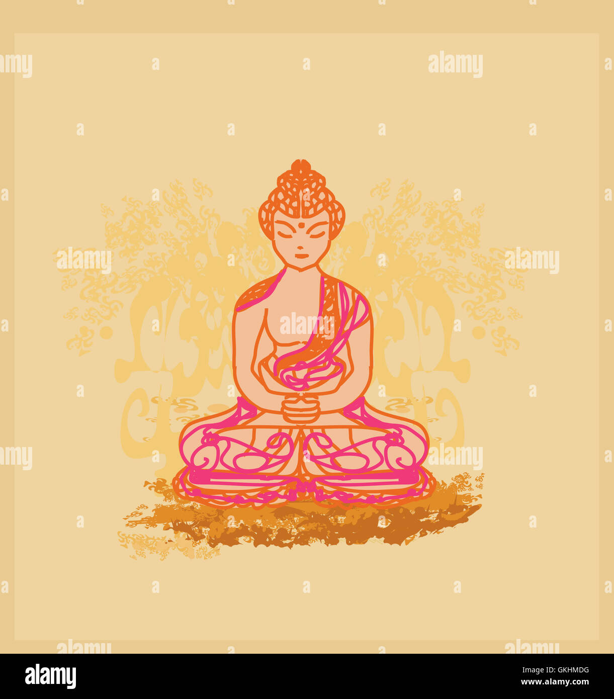 Vector of Chinese Traditional Artistic Buddhism Pattern Stock Photo - Alamy