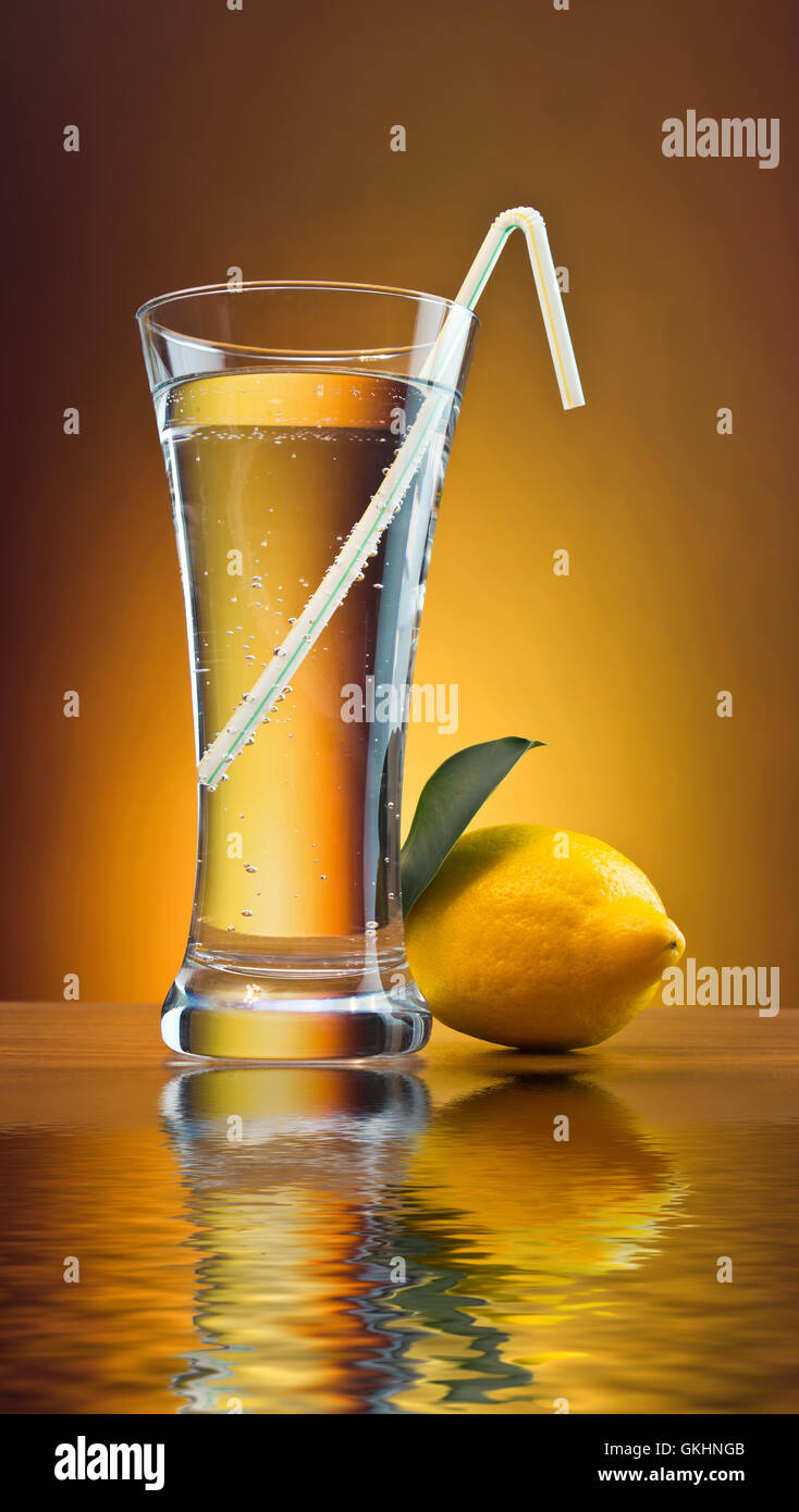 mineral water and lemon Stock Photo Alamy